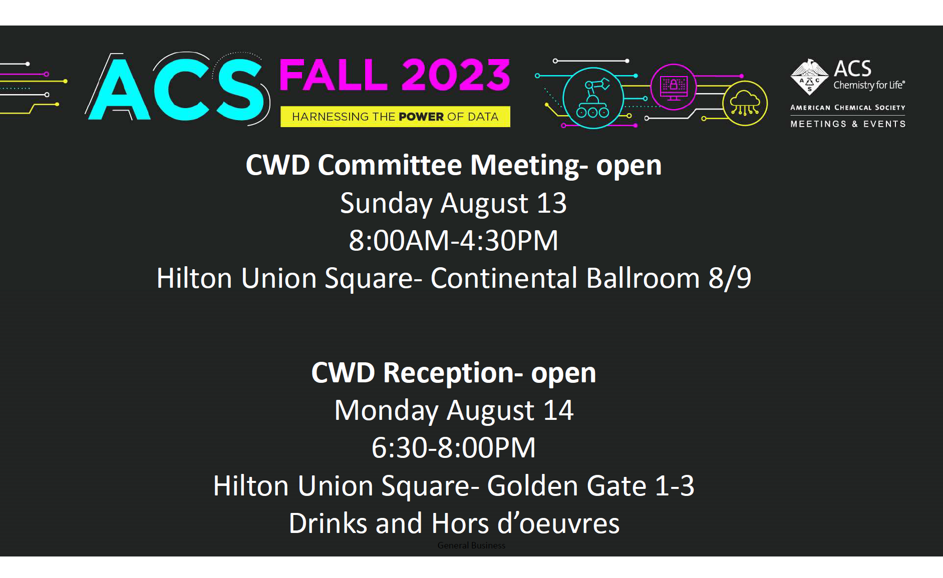 Fall 2023 National Meeting CWD Committee Schedule 
 